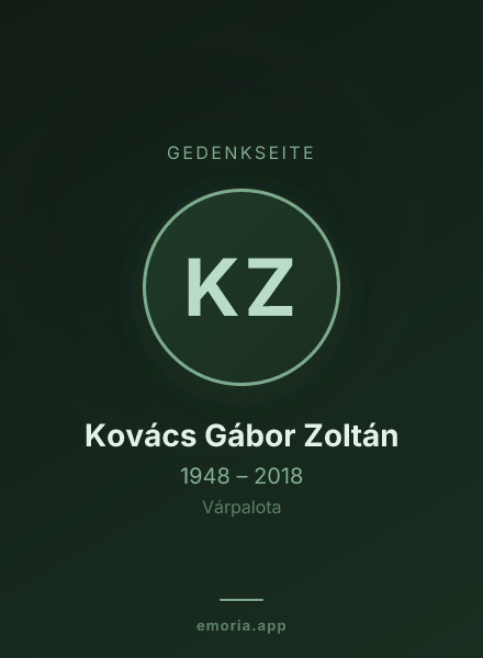 Gedenkportrait von Kovács Gábor Zoltán