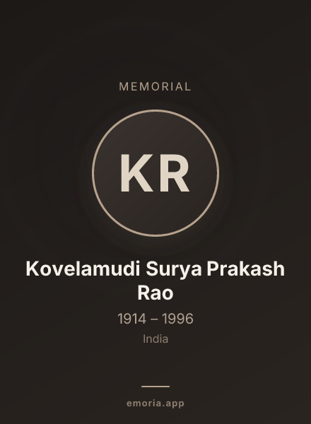 Memorial portrait of Kovelamudi Surya Prakash Rao