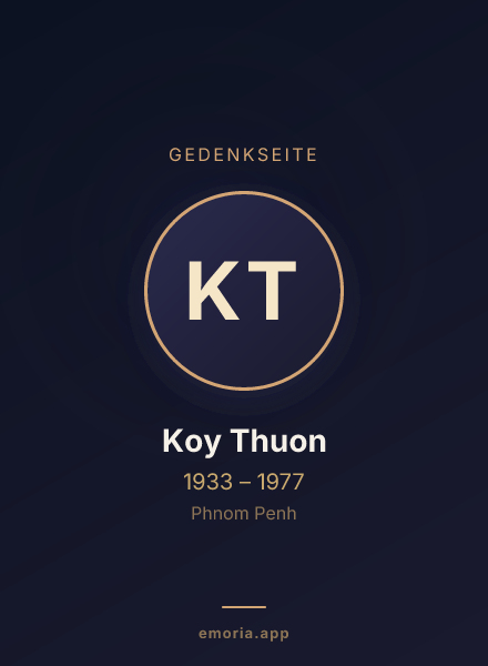 Gedenkportrait von Koy Thuon