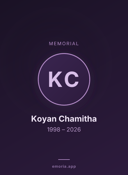 Memorial portrait of Koyan Chamitha