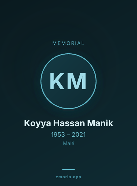 Memorial portrait of Koyya Hassan Manik