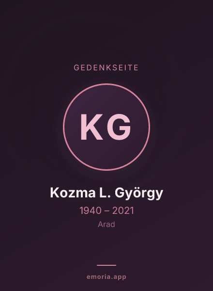 Gedenkportrait von Kozma L. György