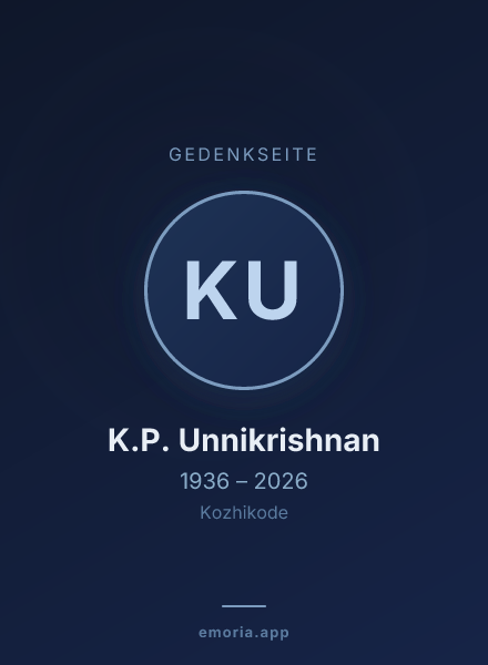 Gedenkportrait von K.P. Unnikrishnan