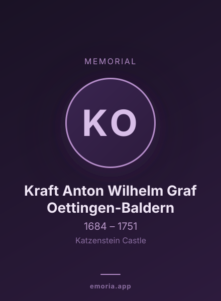 Memorial portrait of Kraft Anton Wilhelm Graf Oettingen-Baldern