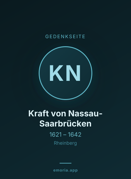 Gedenkportrait von Kraft von Nassau-Saarbrücken