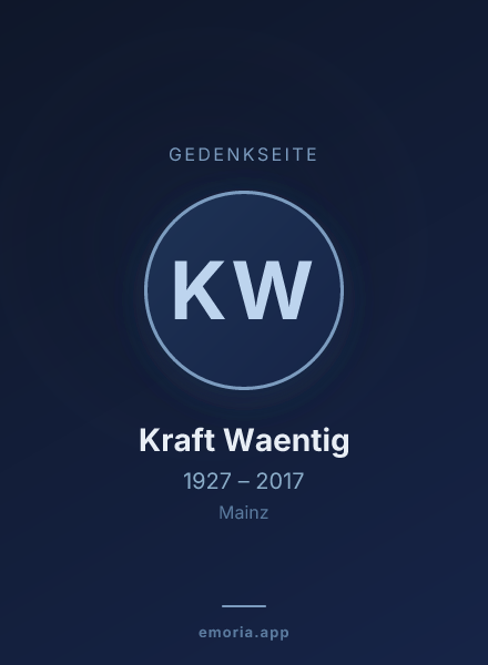 Gedenkportrait von Kraft Waentig