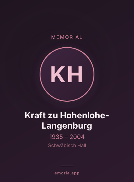 Memorial portrait of Kraft zu Hohenlohe-Langenburg