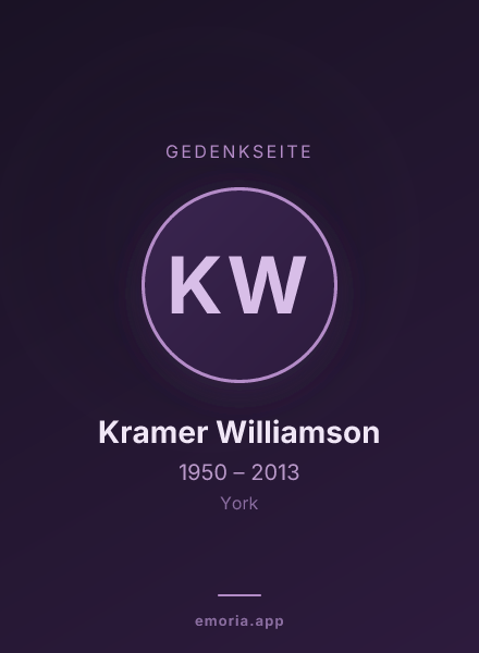 Gedenkportrait von Kramer Williamson