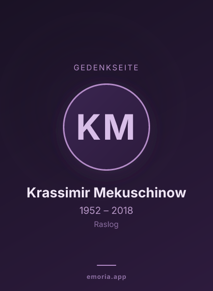 Gedenkportrait von Krassimir Mekuschinow