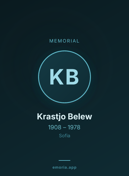 Memorial portrait of Krastjo Belew