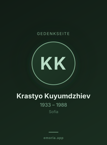 Gedenkportrait von Krastyo Kuyumdzhiev