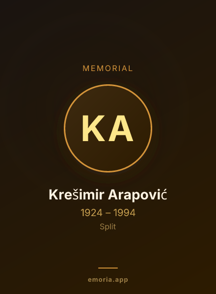 Memorial portrait of Krešimir Arapović