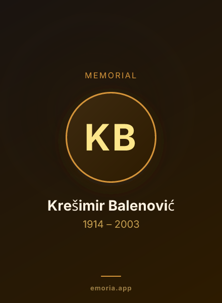 Memorial portrait of Krešimir Balenović