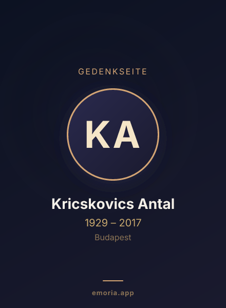 Gedenkportrait von Kricskovics Antal