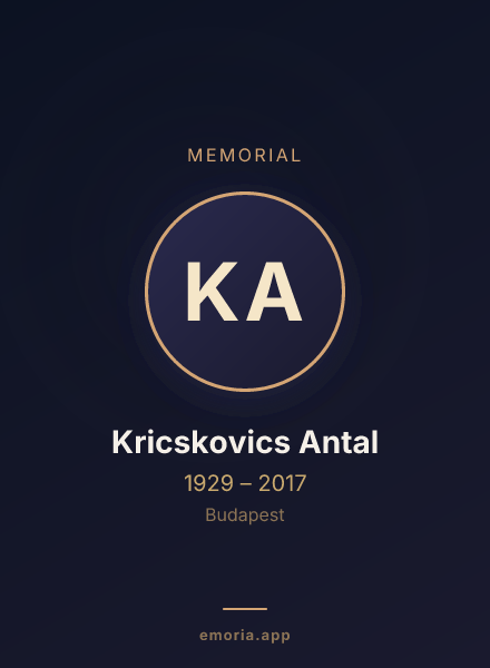 Memorial portrait of Kricskovics Antal