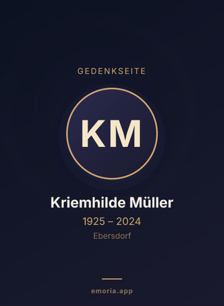 Gedenkportrait von Kriemhilde Müller