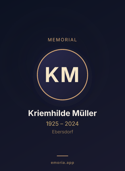 Memorial portrait of Kriemhilde Müller