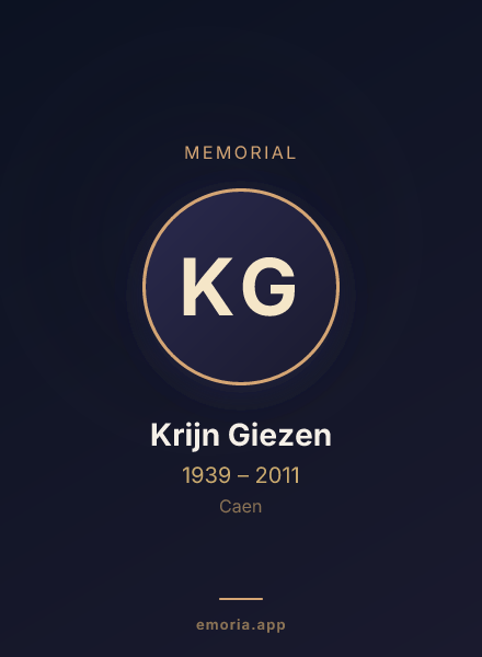 Memorial portrait of Krijn Giezen