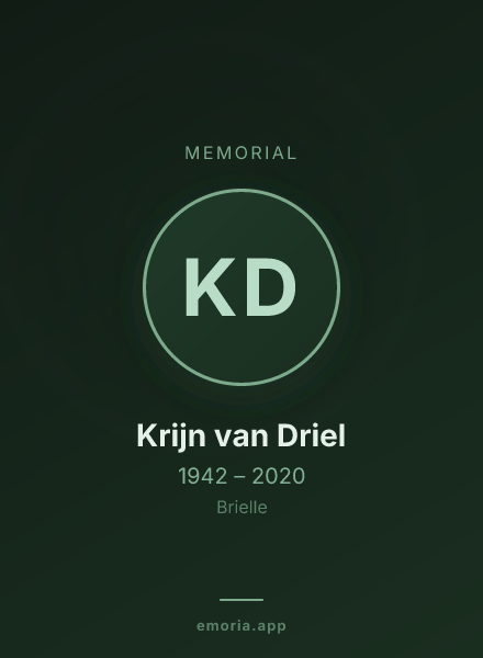 Memorial portrait of Krijn van Driel
