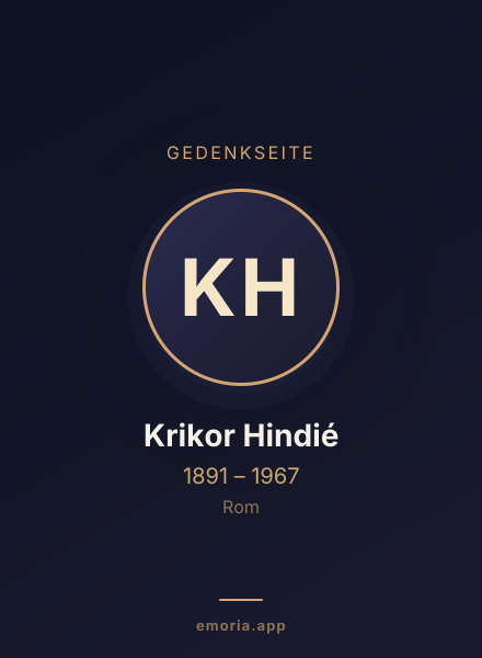 Gedenkportrait von Krikor Hindié