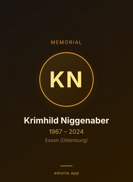 Memorial portrait of Krimhild Niggenaber