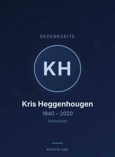 Gedenkportrait von Kris Heggenhougen