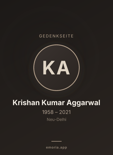 Gedenkportrait von Krishan Kumar Aggarwal