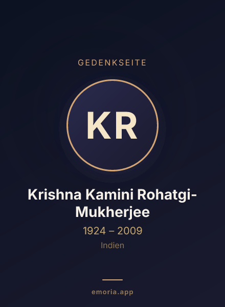 Gedenkportrait von Krishna Kamini Rohatgi-Mukherjee