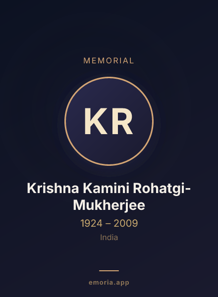 Memorial portrait of Krishna Kamini Rohatgi-Mukherjee