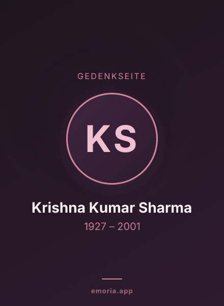 Gedenkportrait von Krishna Kumar Sharma