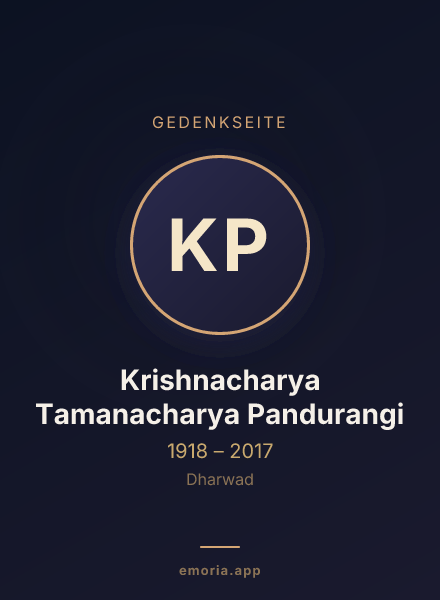 Gedenkportrait von Krishnacharya Tamanacharya Pandurangi