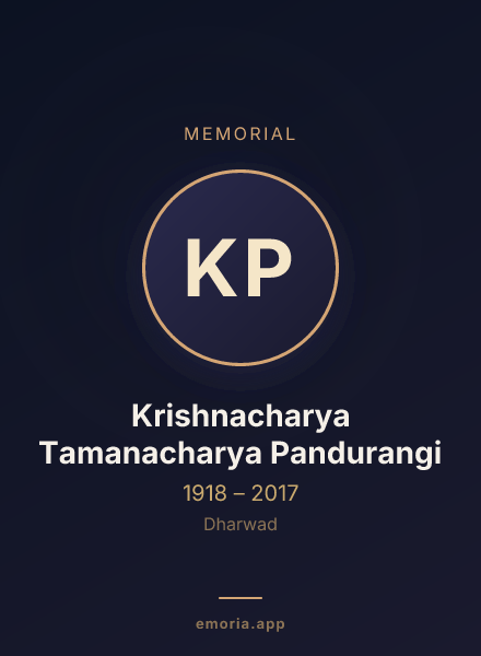 Memorial portrait of Krishnacharya Tamanacharya Pandurangi