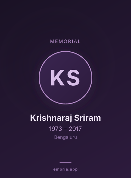 Memorial portrait of Krishnaraj Sriram