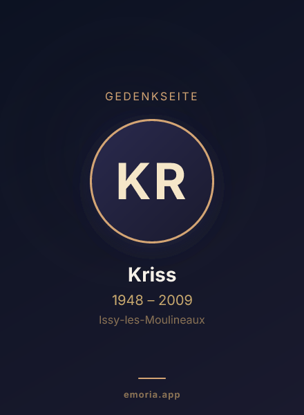 Gedenkportrait von Kriss
