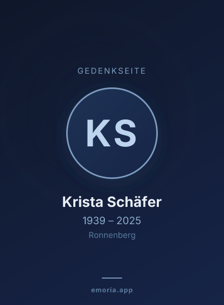 Gedenkportrait von Krista Schäfer