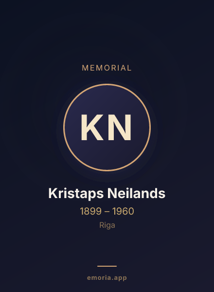 Memorial portrait of Kristaps Neilands