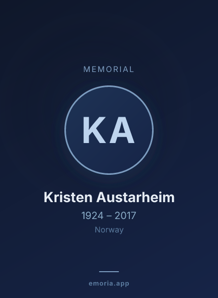 Memorial portrait of Kristen Austarheim