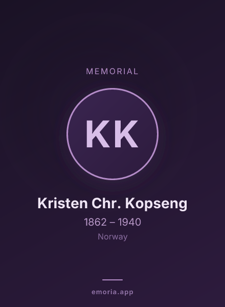 Memorial portrait of Kristen Chr. Kopseng