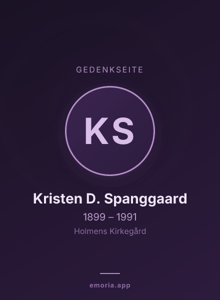 Gedenkportrait von Kristen D. Spanggaard