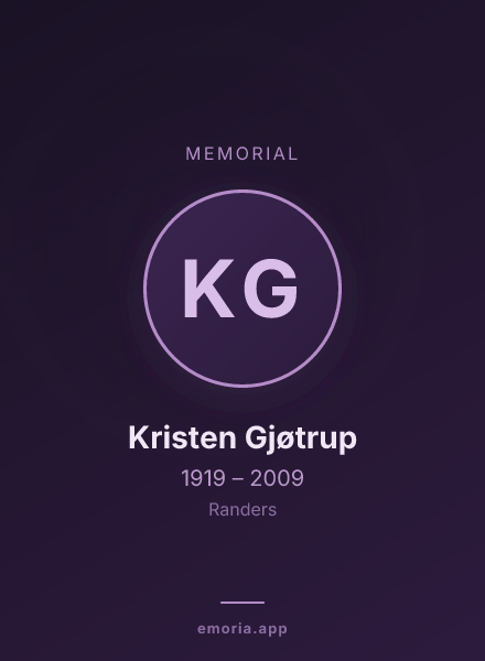 Memorial portrait of Kristen Gjøtrup