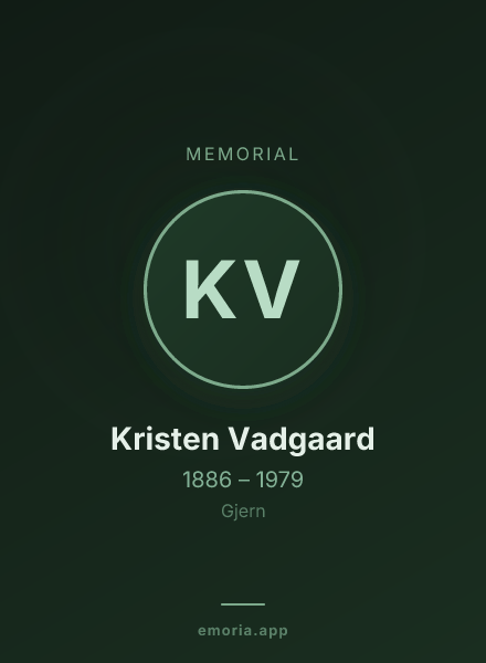 Memorial portrait of Kristen Vadgaard