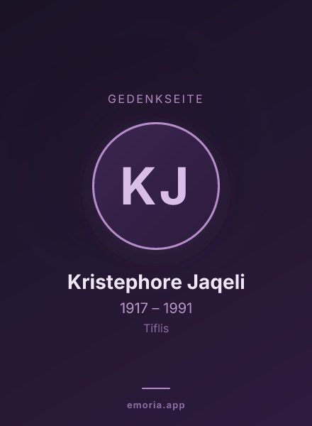Gedenkportrait von Kristephore Jaqeli