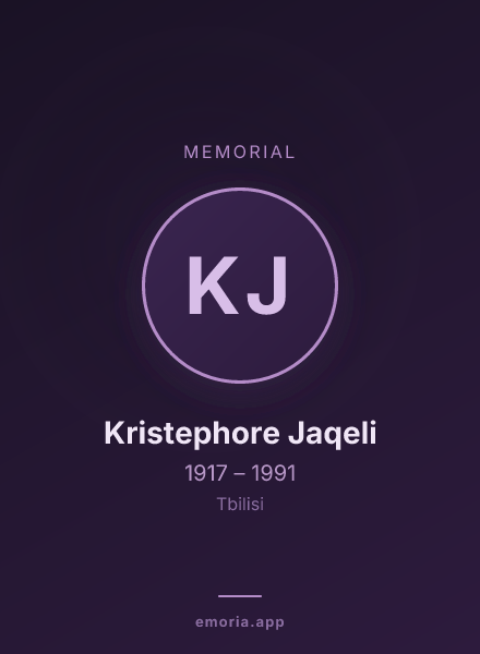 Memorial portrait of Kristephore Jaqeli