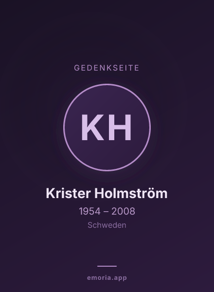 Gedenkportrait von Krister Holmström
