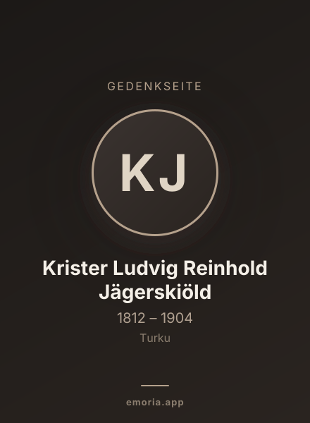Gedenkportrait von Krister Ludvig Reinhold Jägerskiöld