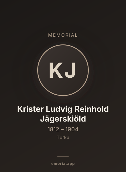 Memorial portrait of Krister Ludvig Reinhold Jägerskiöld