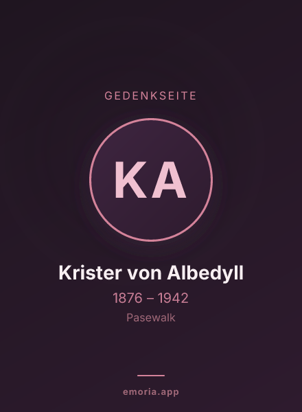 Gedenkportrait von Krister von Albedyll
