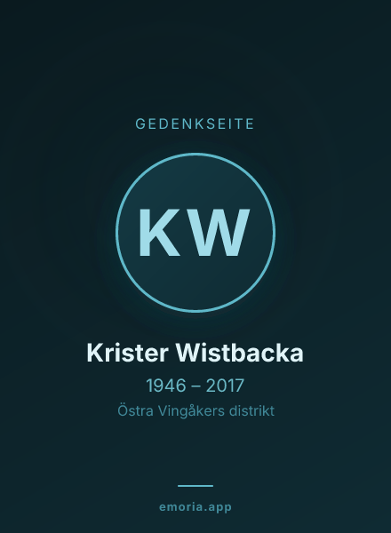 Gedenkportrait von Krister Wistbacka