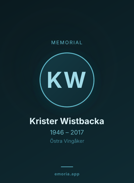 Memorial portrait of Krister Wistbacka