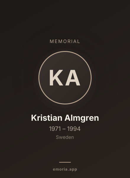 Memorial portrait of Kristian Almgren